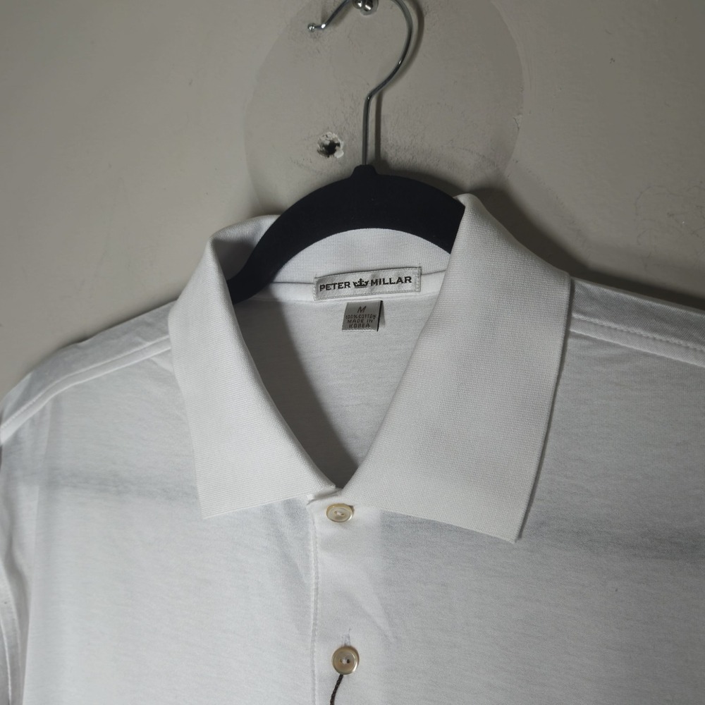 NWT Peter Millar Polo Shirt Mens Medium White Just Ford Kids Golf Sporty Preppy - Picture 2 of 6